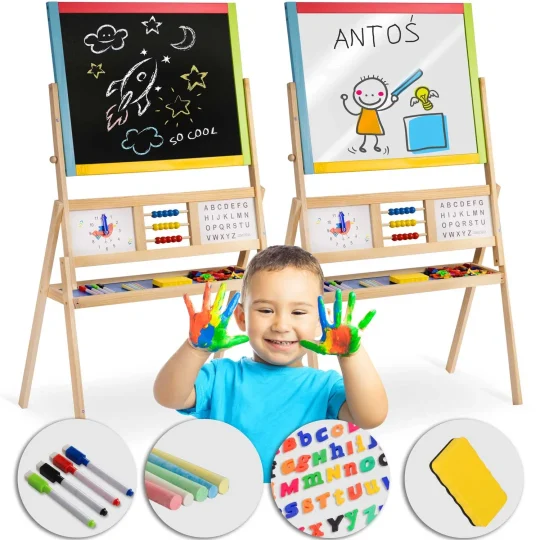 Ricokids Velika Magnetska Ploča Za Pisanje Kredom S Rotirajućim Satom Višebojna 1