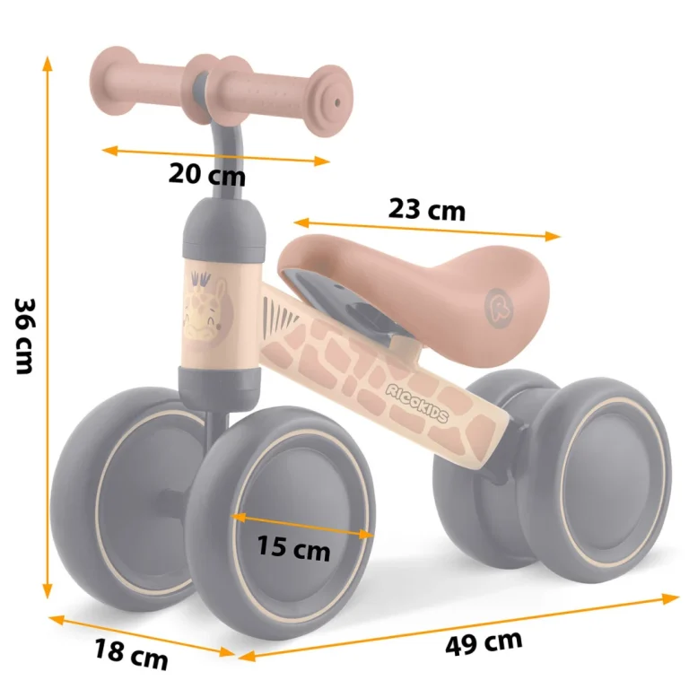 Ricokids Dječji Bicikl Za Ravnotežu S Tri Kotača, Smeđa 10