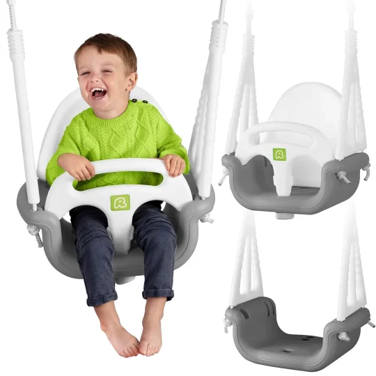 Ricokids Ljuljačka S Kantom 3 U 1, Siva I Bijela 1