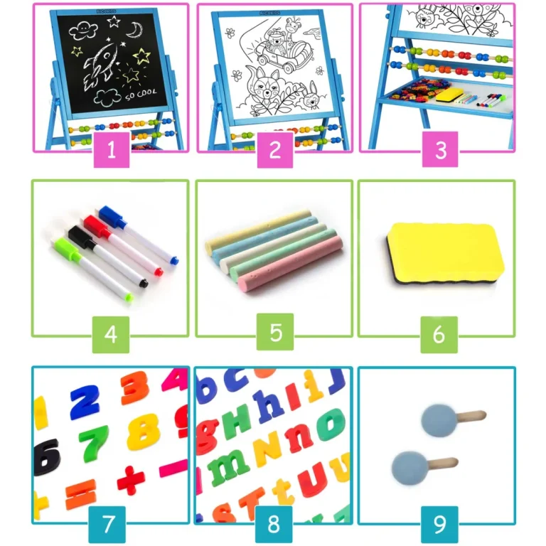 Ricokids Magnetska Rotirajuća Ploča Za Pisanje Kredom Plava 11