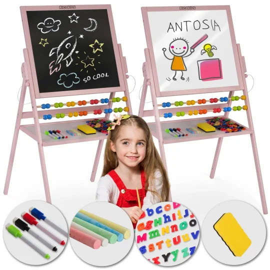 Ricokids Magnetska Rotirajuća Ploča Za Pisanje Kredom Ružičasta 1