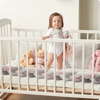 Ricokids Ogrtač Za Dječji Krevetić 2m Ružičasti I Sivi 4