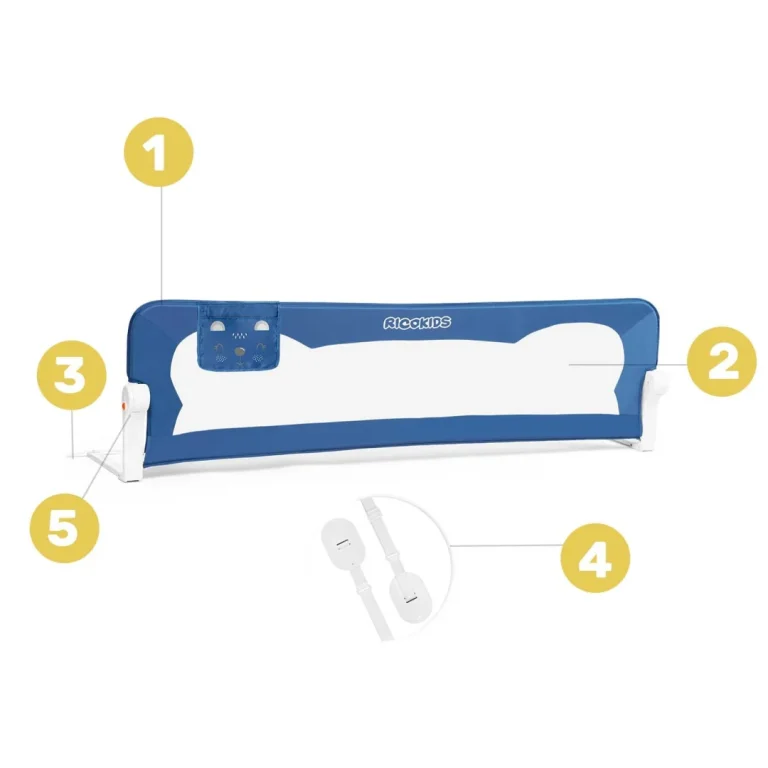 Ricokids Plava Ograda Za Krevet 150x42x35cm 6