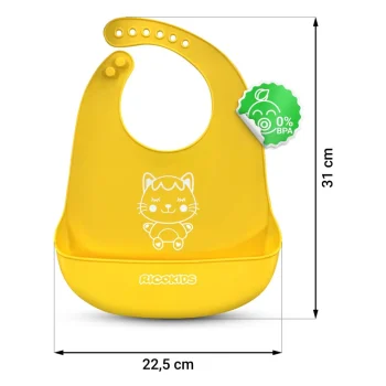Ricokids Silikonski Podbradnik Za Hranjenje žuti 4