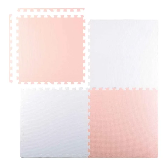 Ricokids Velika Pjenasta Podloga Za Slaganje 60x60 Cm 4 Komada Boje Breskve I Bijele 1
