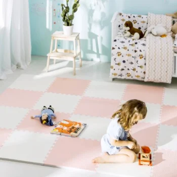Ricokids Velika Pjenasta Podloga Za Slaganje 60x60 Cm 4 Komada Boje Breskve I Bijele 4