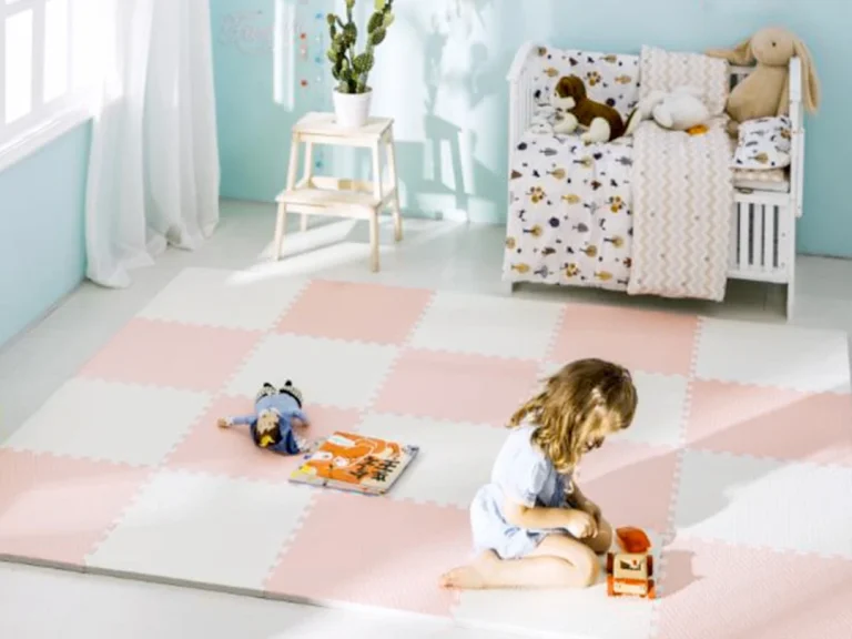 Ricokids Velika Pjenasta Podloga Za Slaganje 60x60 Cm 4 Komada Boje Breskve I Bijele 4
