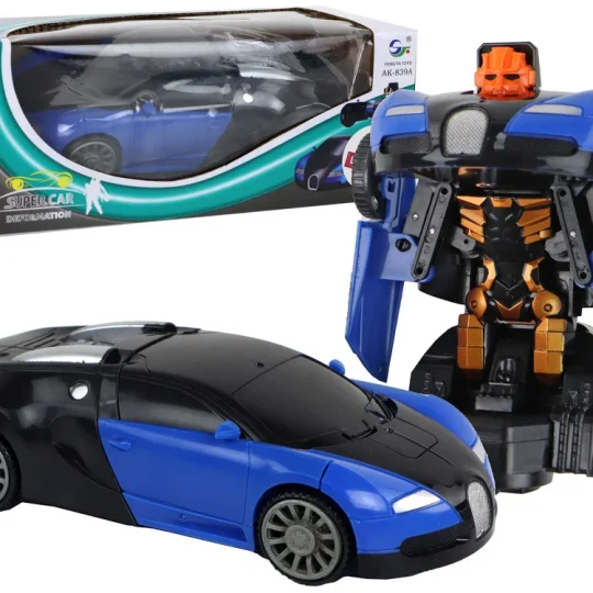 Robot Automobil 2u1 Bugatti Plavi Svjetlosni Efekti 1