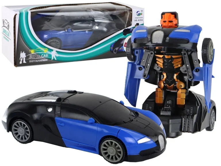 Robot Automobil 2u1 Bugatti Plavi Svjetlosni Efekti 1