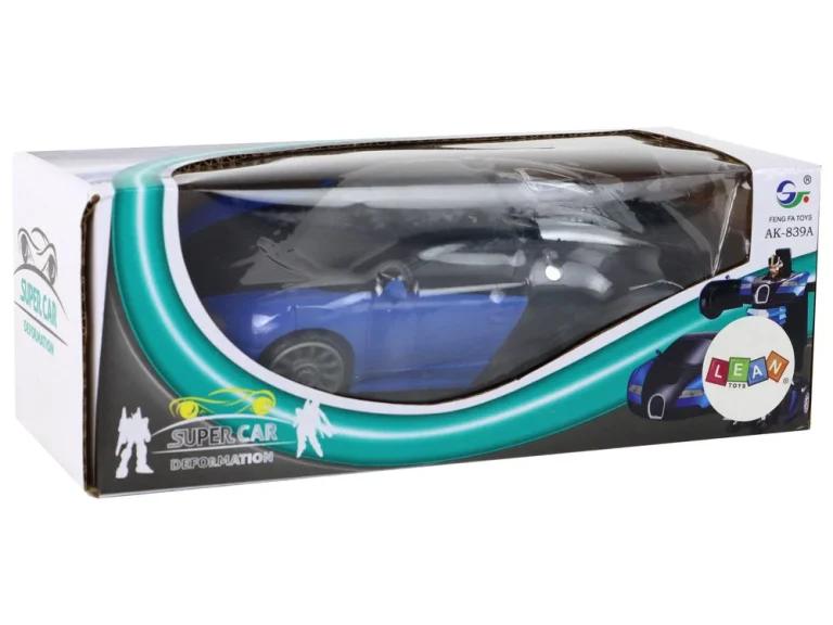 Robot Automobil 2u1 Bugatti Plavi Svjetlosni Efekti 5