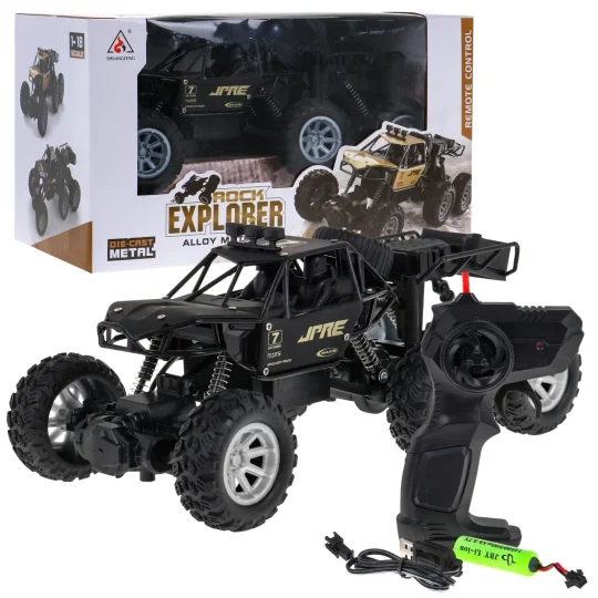 Rock Explorer 4x4 Metalna Gusjenica Za Djecu 8+ Godina Na Daljinsko Upravljanje 1:18 Gumena 6, Crna 1