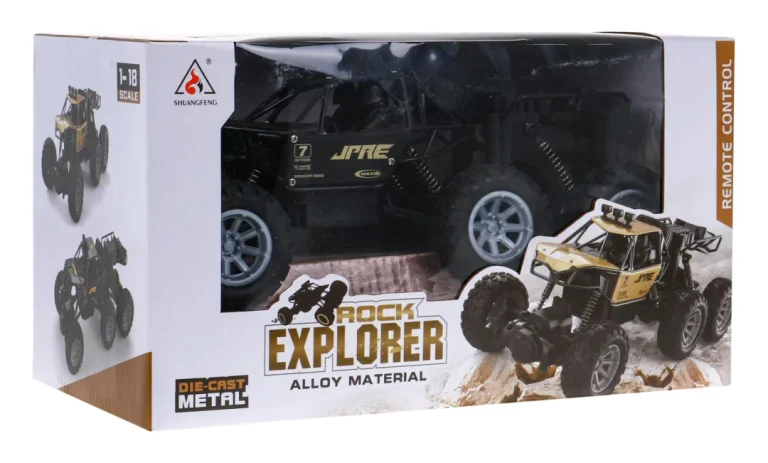 Rock Explorer 4x4 Metalna Gusjenica Za Djecu 8+ Godina Na Daljinsko Upravljanje 1:18 Gumena 6, Crna 8