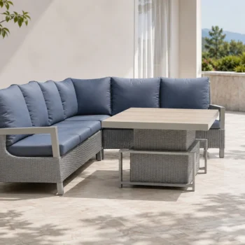 Royal Comfort Tehoratan Vrtni Set Sivi S Kutnom Sofom 9
