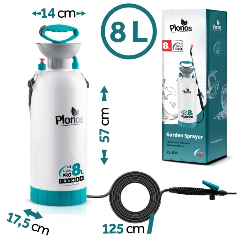 Ručni Prskalica Pod Tlakom 8l Plonos Pl 606, Siva, Var. 460601 14