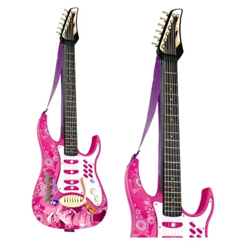 Ružičasta Električna Gitara S Mikrofonom I Pojačalom 2