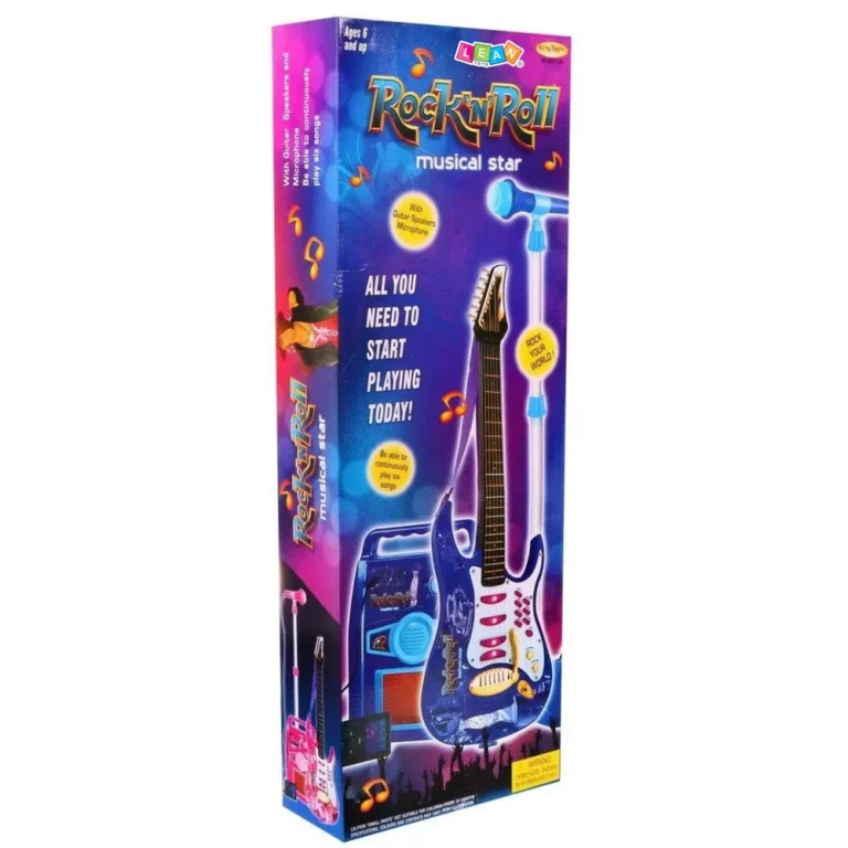 Ružičasta Električna Gitara S Mikrofonom I Pojačalom 5