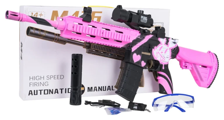 Ružičasta Puška M416 S Vodenim Kuglicama + Pribor 7