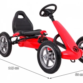 Star Pedalni Go Kart Za Djecu 3+ Crveni + Podesivo Sjedalo + Napuhani Kotači 2