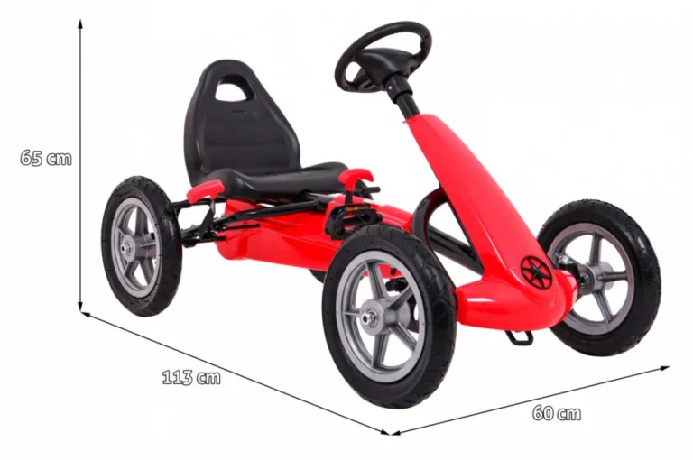 Star Pedalni Go Kart Za Djecu 3+ Crveni + Podesivo Sjedalo + Napuhani Kotači 2