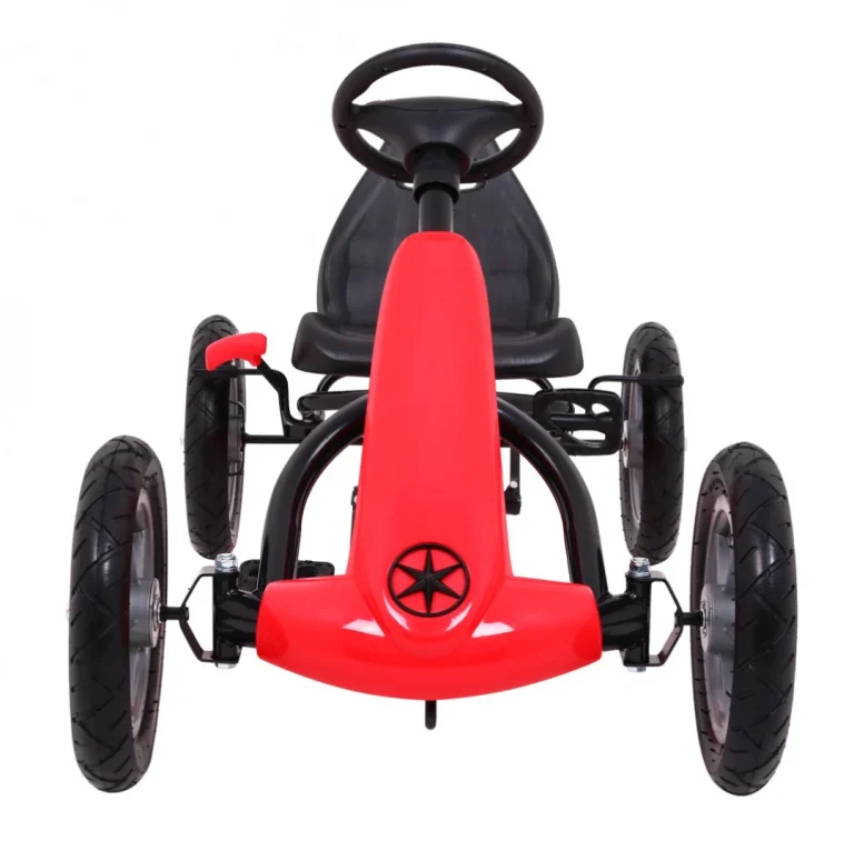 Star Pedalni Go Kart Za Djecu 3+ Crveni + Podesivo Sjedalo + Napuhani Kotači 3