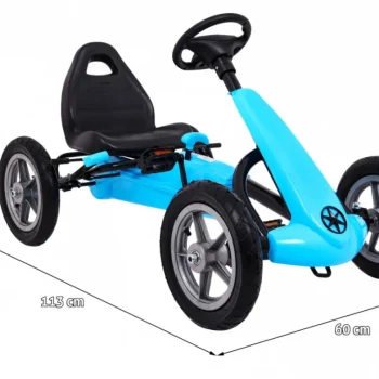 Star Pedalni Go Kart Za Djecu 3+ Plavi + Podesivo Sjedalo + Napuhani Kotači 2