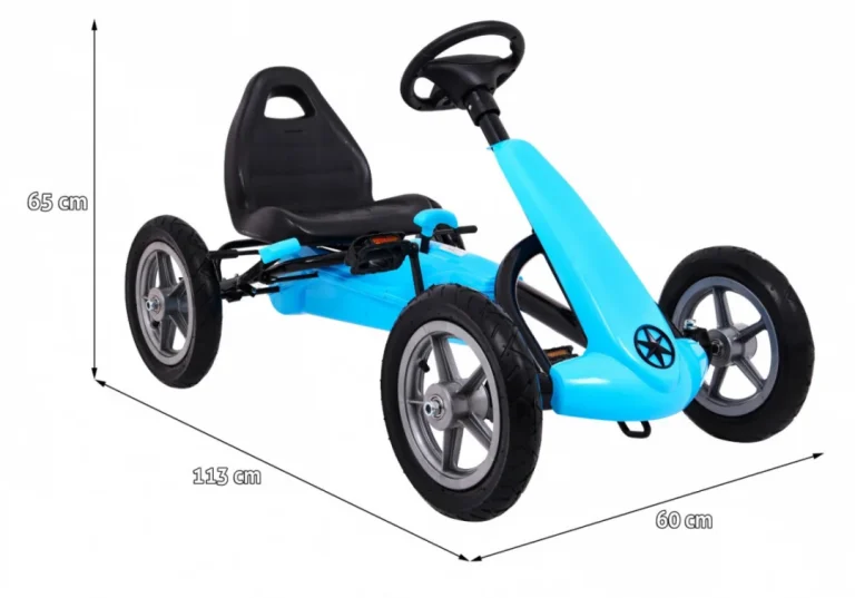 Star Pedalni Go Kart Za Djecu 3+ Plavi + Podesivo Sjedalo + Napuhani Kotači 2