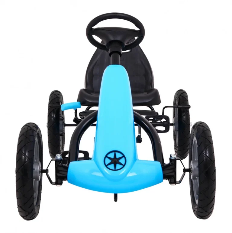 Star Pedalni Go Kart Za Djecu 3+ Plavi + Podesivo Sjedalo + Napuhani Kotači 3