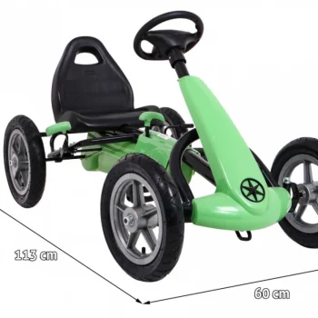 Star Pedalni Go Kart Za Djecu 3+ Zeleni + Podesivo Sjedalo + Napuhani Kotači 2