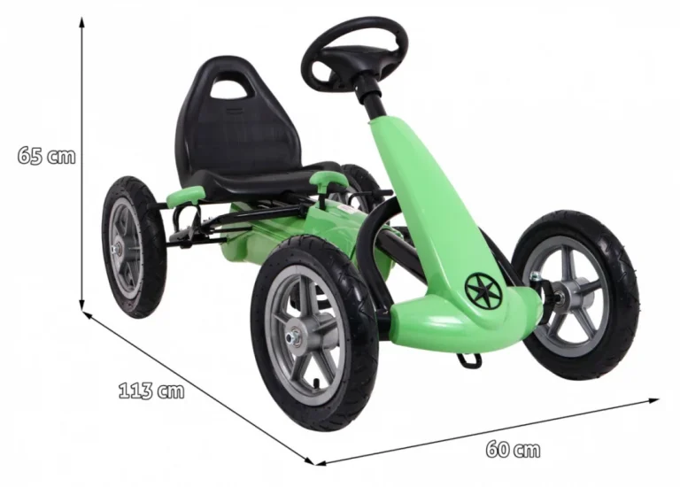 Star Pedalni Go Kart Za Djecu 3+ Zeleni + Podesivo Sjedalo + Napuhani Kotači 2