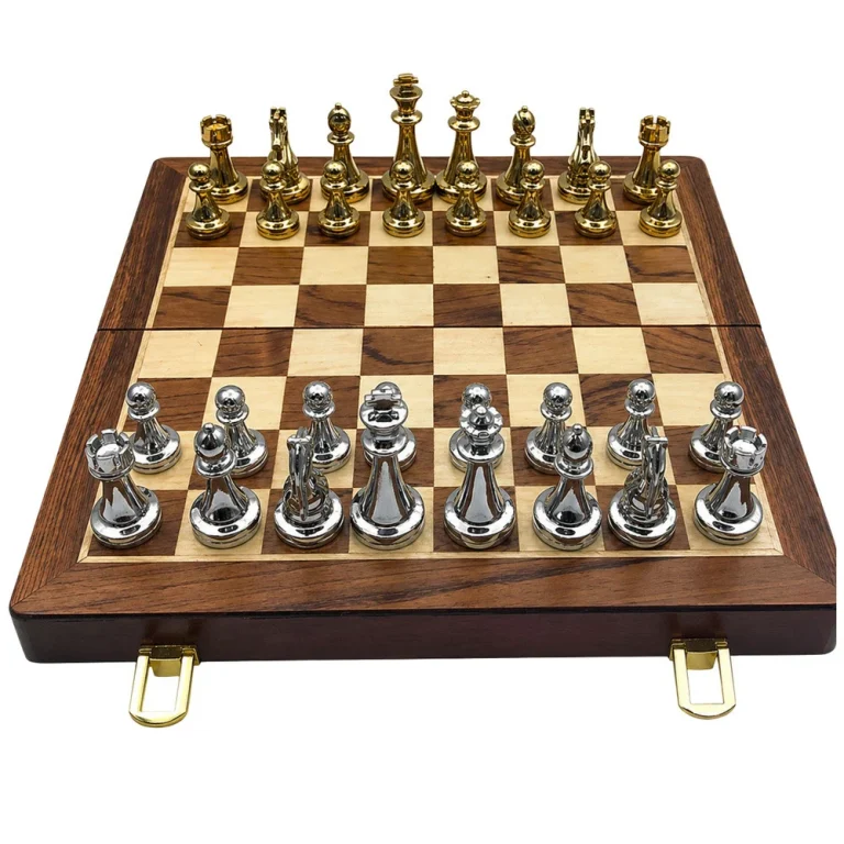 Šahovski Set Metalnih Figura, Sklopiva Ploča 29,5 Cm 2