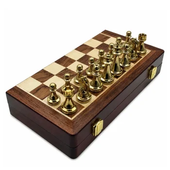 Šahovski Set Metalnih Figura, Sklopiva Ploča 29,5 Cm 4