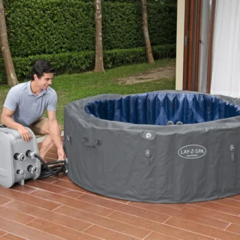 Santorini Lay Z Spa Hydrojet Pro Vrtna Jacuzzi Kada Bestway 7 Sjedala + Pumpa + Led + 5 Jastuka 14