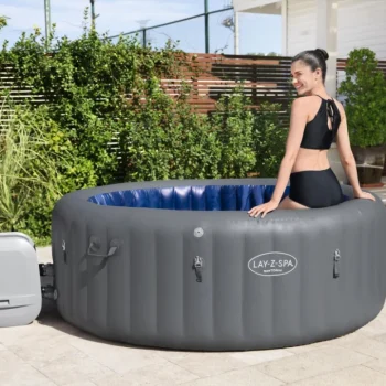 Santorini Lay Z Spa Hydrojet Pro Vrtna Jacuzzi Kada Bestway 7 Sjedala + Pumpa + Led + 5 Jastuka 4