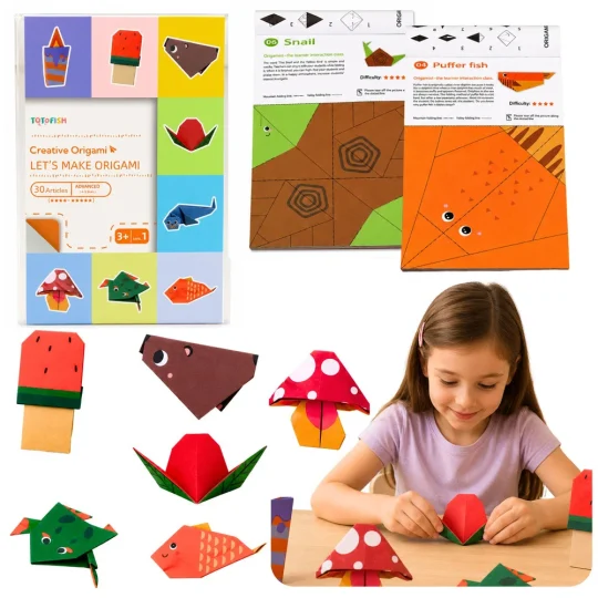 Šarena Origami Bilježnica Za Djecu Sa životinjama, Razine Težine, 30 Listova 1