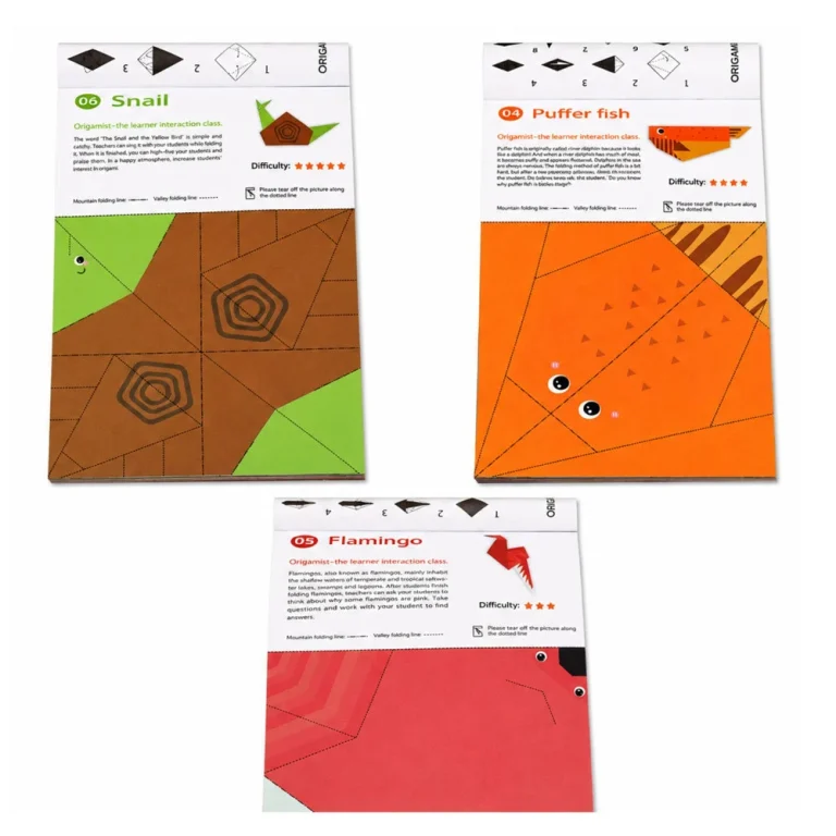 Šarena Origami Bilježnica Za Djecu Sa životinjama, Razine Težine, 30 Listova 2