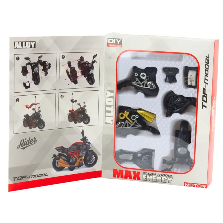 Sastavljanje Motocikla Od Metalnih Vijaka 1:14 Diy Elementi Od Crno Zlatnog Metala 3
