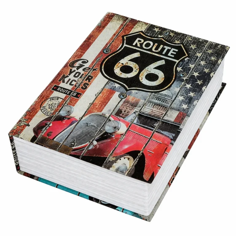 Sef U Obliku Knjige Route 66 S Ključem, Mali 18,5 Cm 4
