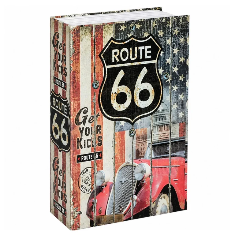 Sef U Obliku Knjige Route 66 S Ključem, Veliki 24,5 Cm 2