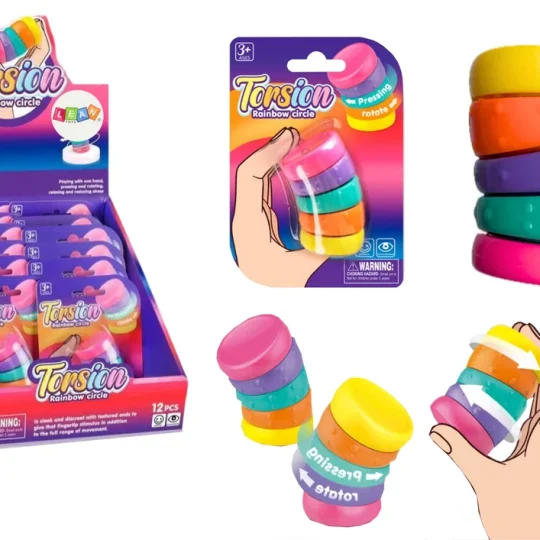 Senzorna Igračka Protiv Stresa S Rotirajućim Kotačima U Duginim Bojama 1