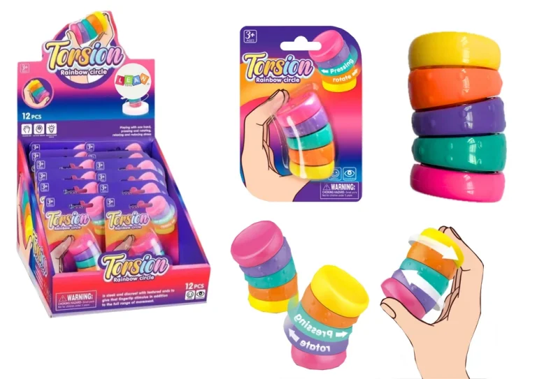 Senzorna Igračka Protiv Stresa S Rotirajućim Kotačima U Duginim Bojama 1