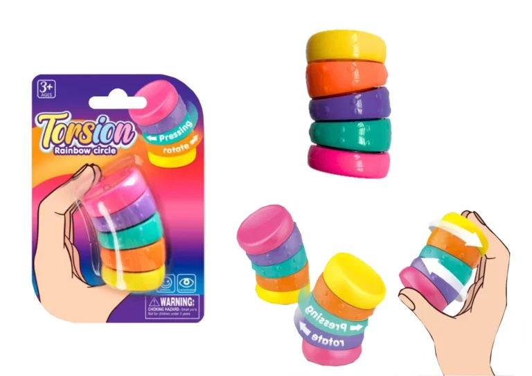 Senzorna Igračka Protiv Stresa S Rotirajućim Kotačima U Duginim Bojama 2