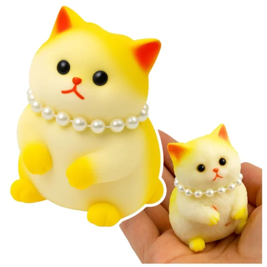 Senzorna Mekana Maca S Biserima Bijela I žuta 7,5 Cm 1