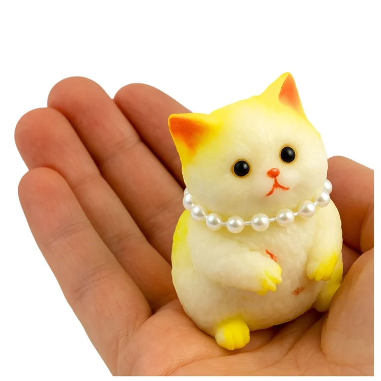 Senzorna Mekana Maca S Biserima Bijela I žuta 7,5 Cm 2