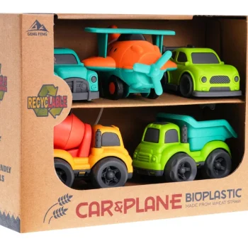 Set 4 Bioplastična Vozila + Avion 18m+ 14