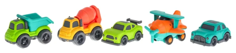 Set 4 Bioplastična Vozila + Avion 18m+ 2