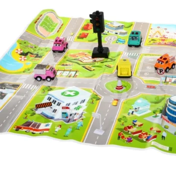 Set 6 Autića S Gradskom Podlogom I Semaforom 3+ 2