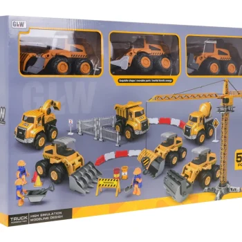Set 6 Metalnih Građevinskih Vozila S Podlogom 3+ 14