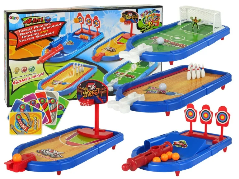 Set Arkadnih Igara 4u1, Košarka, Nogomet, Kuglanje, 38 Cm 1