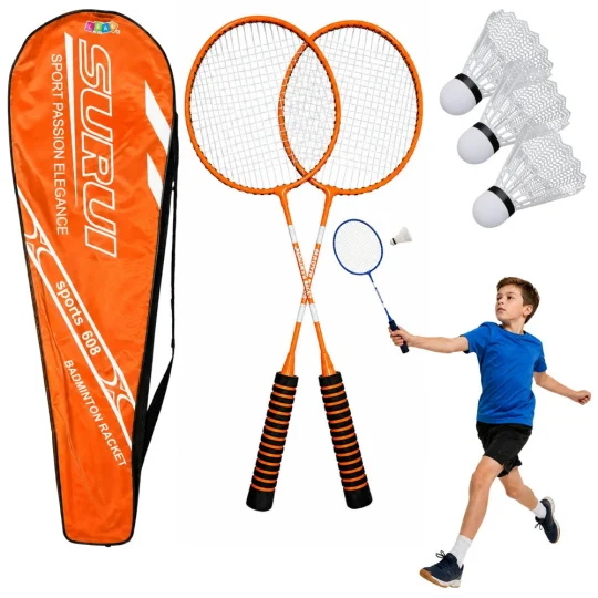 Set Badmintonskih Reketa S 3 šatora – Narančasta Navlaka 1