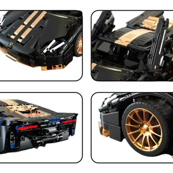 Set Crno Zlatnih Kockica Sportski Automobil 1:14, 1309 Dijelova 5